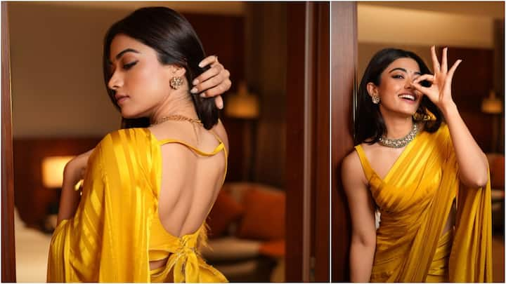 Rashmika Mandanna Saree Looks : శ్రీవల్లి అలియాస్ రష్మిక మందన్నా ప్రస్తుతం పుష్ప 2 ప్రమోషన్స్​లో బిజీగా ఉంది. తాజాగా కొచ్చిలో జరిగిన ఈవెంట్​లో పాల్గొని.. ఎమోషనల్ అయింది హీరోయిన్.