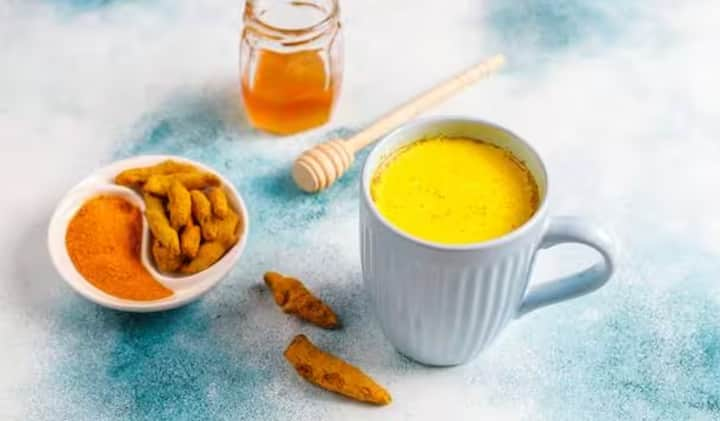 Turmeric works to increase the body's immunity. Also milk is considered a complete diet. A compound called curcumin found in turmeric can become active when dissolved in milk and provide health benefits.