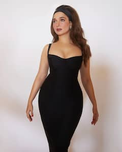 Tamannaah Bhatia : బ్లాక్ బాడీకాన్ డ్రెస్​లో మిల్కీ బ్యూటీ.. రెట్రో వైబ్స్ ఇస్తోన్న తమన్నా న్యూ లుక్