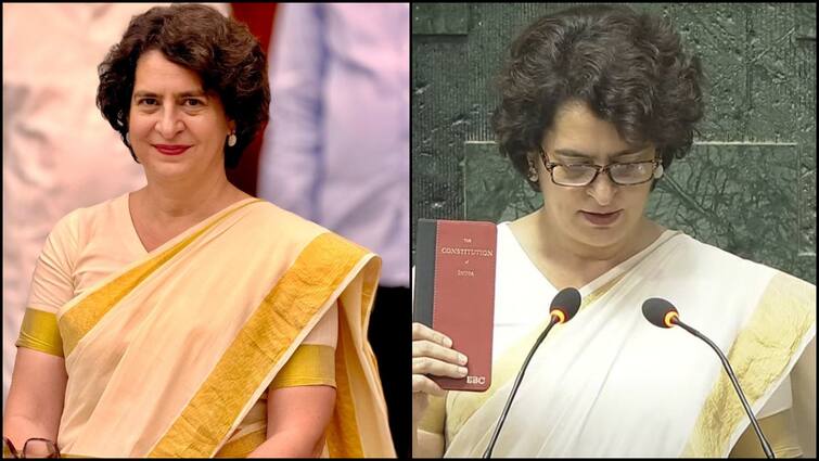 Priyanka Gandhi Wears Kasavu Saree For Oath Ceremony As Wayanad MP: Significance Of Kerala's Traditional Attire Priyanka Gandhi Wears Kasavu Saree For Oath Ceremony As Wayanad MP: Significance Of Kerala's Traditional Attire
