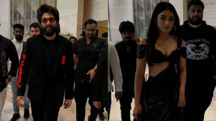 Allu Arjun-Rashmika Mandanna Pics:अल्लू अर्जुन और रश्मिका मंदाना इस वक्त अपनी अपकमिंग फिल्म 'पुष्पा 2' के प्रमोशन में बिजी हैं. इसी बीच दोनों मुंबई में स्पॉच हुए. नीचे देखिए तस्वीरें....