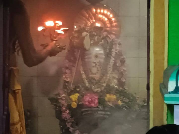 Karur Vennamalai Bhadarasa Lingam Kovil Pradosham festival tnn கரூரில் கார்த்திகை பிரதோஷத்தை முன்னிட்டு பாதரச லிங்கேஸ்வரருக்கு சிறப்பு அபிஷேகம்