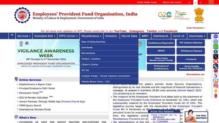 इस प्रोसेस के लिए आपको ईपीएफओ की ऑफिशियल वेबसाइट https://www.epfindia.gov.in/ पर जाना होगा. इसके बाद आपको सर्विसेज पर क्लिक करना होगा. फिर आपको फॉर एम्पलाइज पर क्लिक करना होगा.