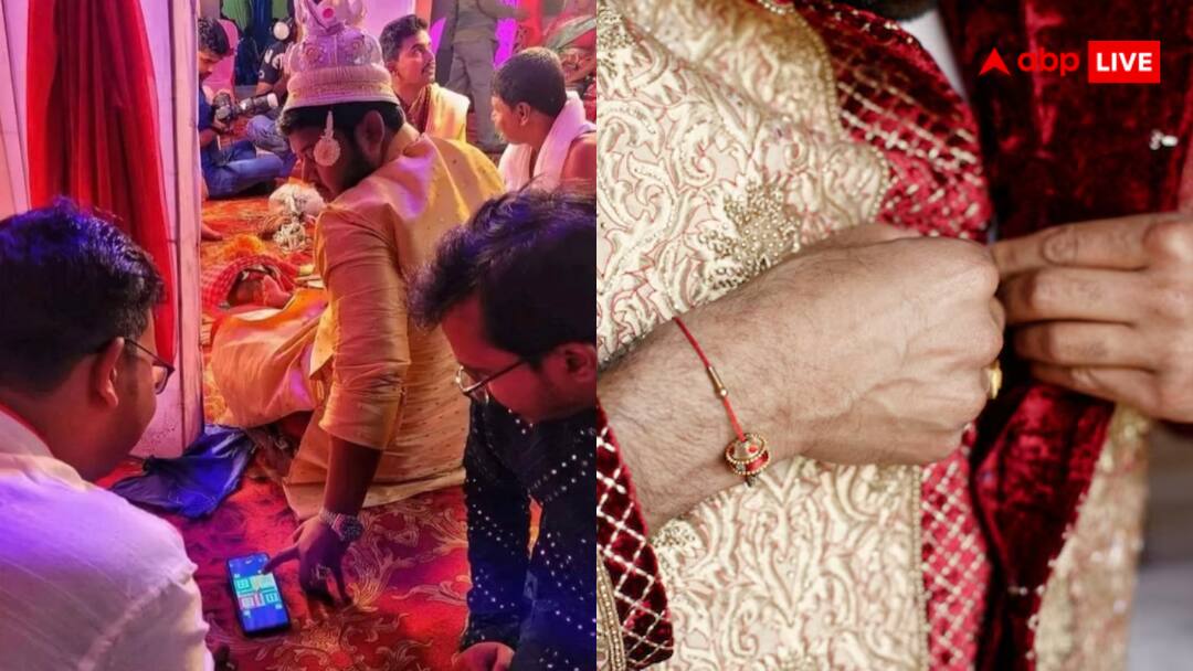 आज तो रहने देता भाई! अपनी ही शादी में दोस्तों के साथ लूडो खेलता दिखा दूल्हा, मजेदार फोटो वायरल Groom was seen playing Ludo with friends at the mandap in his own wedding आज तो रहने देता भाई! अपनी ही शादी में दोस्तों के साथ लूडो खेलता दिखा दूल्हा, मजेदार फोटो वायरल