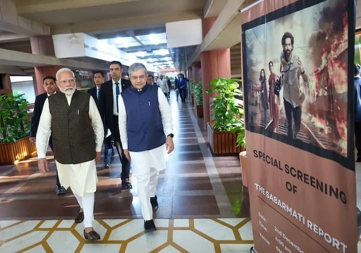 Earlier, PM Modi along with his Cabinet colleagues and fellow National Democratic Alliance (NDA) MPs arrived at the Balayogi Auditorium at 4 PM for the special screening of the film. (Image: Instagram/@vikrantmassey)