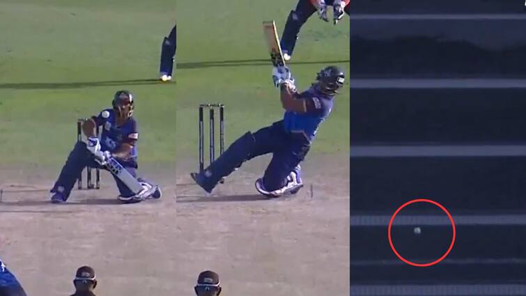 Nicholas Pooran hits six in unarthodox shot like rishabh pant Dubai T10 league Watch video : பண்ட்டாக மாறிய பூரன்.. படுத்துக்கொண்டே சிக்ஸ்! பூரனின் அசாத்தியமான ஷாட்!