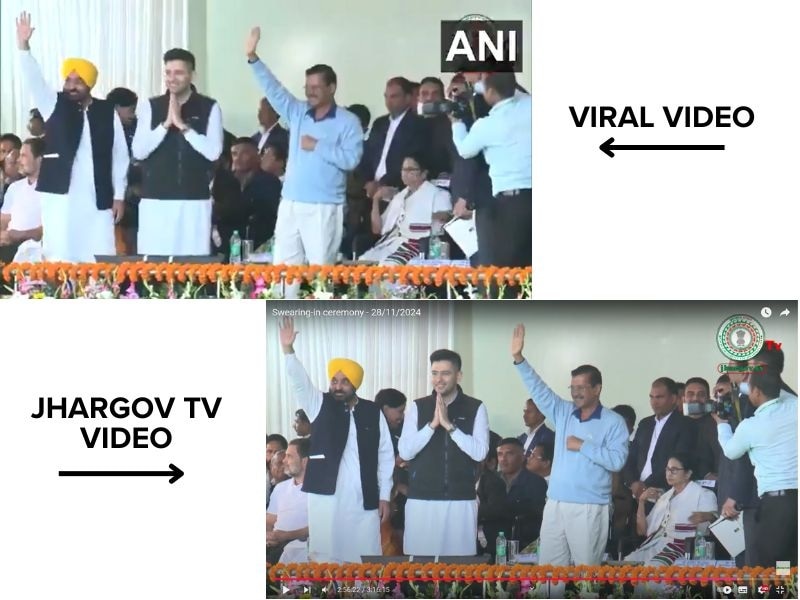 Fact Check: Arvind Kejriwal Didn’t Snub Rahul Gandhi At Hemant Soren Oath Event. Video Is Clipped