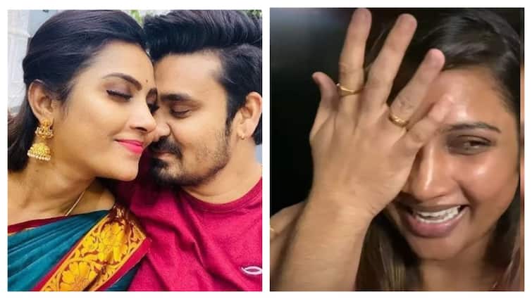 Saravanan Meenakshi Myna Nandhini and Yogeshwaran Sensational video viral Myna Nandhini: அய்யோ!! சம்பாதிச்ச மொத்தமும் போச்சு;  மைனா நந்தினி கண்ணீருடன் வெளியிட்ட வீடியோ!