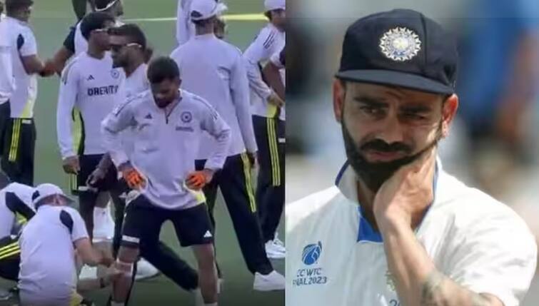 virat kohli possible knee injury during practice ahead adelaide test india vs australia   Virat Kohli: બીજી ટેસ્ટ પહેલા ઈજાગ્રસ્ત થયો કોહલી ? એડિલેડથી આવેલી તસવીરોએ વધાર્યું ટીમ ઈન્ડિયાનું ટેન્શન 