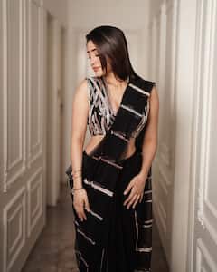 Shivangi Joshi Raises The Elegance Bar In Black & Silver Saree; Check Out Pics