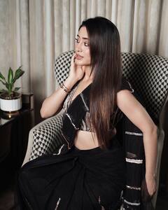 Shivangi Joshi Raises The Elegance Bar In Black & Silver Saree; Check Out Pics