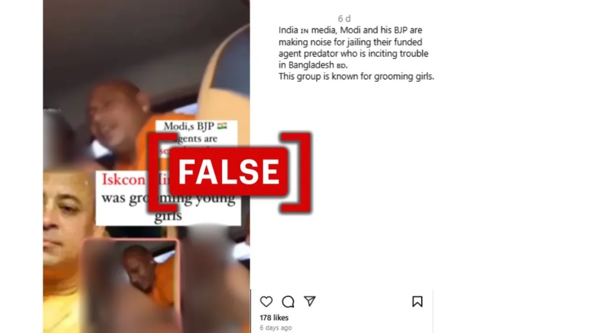 Fact Check: No, It's Not ISKCON Priest Chinmoy Das 'Sexually Assaulting Hindu Woman' In Viral Video