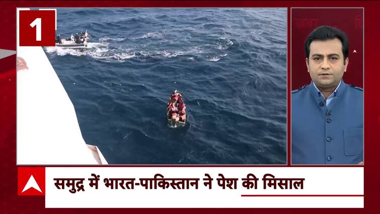 Indian Ship Sinks in Pakistani Waters, PAK Navy Sets Example with Rescue Effort | ABP News