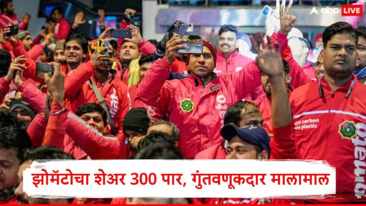 Zomato Share Price : झोमॅटो या फूड डिलिव्हरी कंपनीचे शेअर आज 300 रुपयांच्यावर गेले आहेत. बीएसईवर या कंपनीचे शेअर 304.50 रुपयांपर्यंत होते.