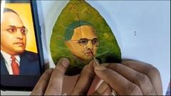 Mahaparinirvan Din 2024 : पिंपळाच्या पानावर अमर विचारांची कलाकृती, बाबासाहेब आंबेडकरांना अनोखी श्रद्धांजली