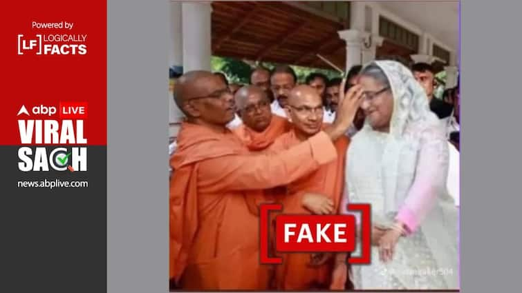 Fact Check: Sheikh Hasina Has Not Converted To Hinduism In India, Viral Image Is Edited