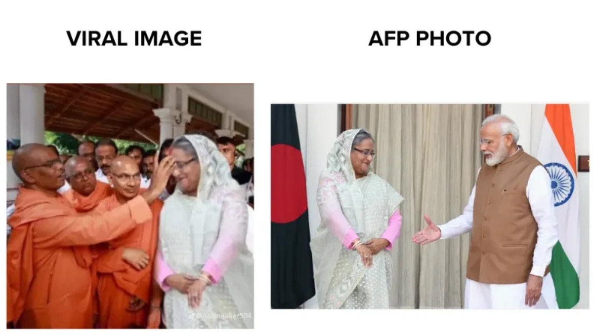 Fact Check: Sheikh Hasina Has Not Converted To Hinduism In India, Viral Image Is Edited