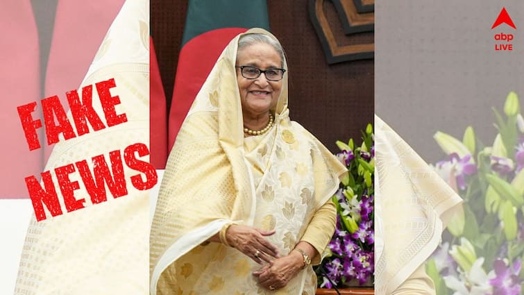 Fact Check viral image shows that Sheikh Hasina converted to Hinduism in India Know the reality Fact Check: বাংলাদেশে হিন্দুদের উপর লাগাতার অত্যাচার, হিন্দুত্ব গ্রহণ শেখ হাসিনার ?