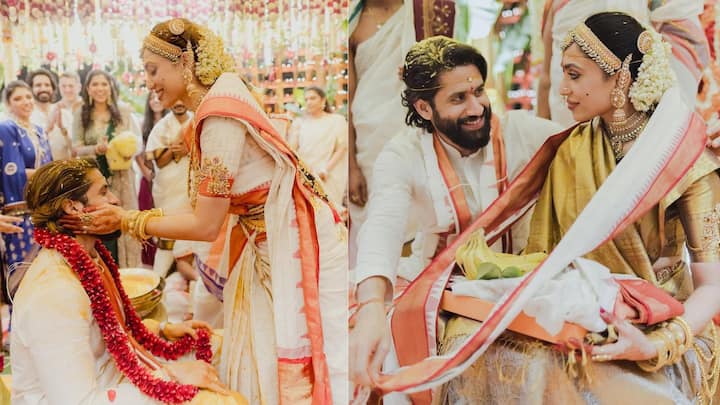 Naga-Sobhita Wedding Photo: সোশ্যাল মিডিয়ায় যে ছবিগুলি শোভিতা শেয়ার করেছেন, তার প্রতিটাতেই দেখা যাচ্ছে, বিয়ের কিছু না কিছু নিয়ম পালন করছেন তাঁরা।