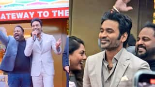 Actor Dhanush Singing adangatha asuras song for fans watch viral video Dhanush : லண்டனில் கொலைவெறியோடு காத்திருந்த ரசிகர்கள்...பாட்டு பாடி ஆஃப் செய்த தனுஷ்