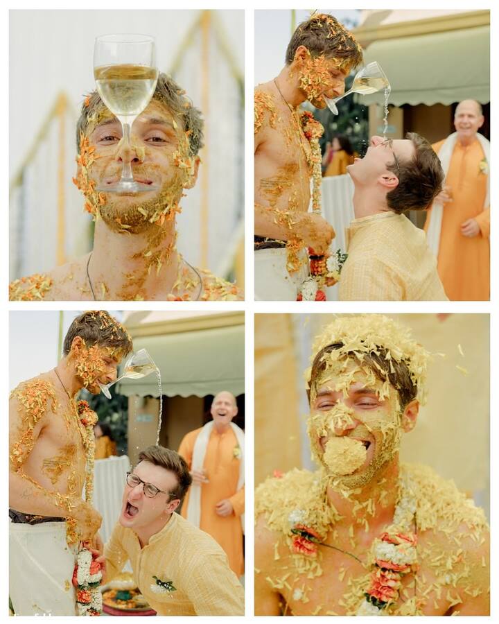 Aaliyah looked stunning in a pastel yellow lehenga, while Shane complemented her in a matching sherwani. Khushi Kapoor donned a yellow printed lehenga for the occasion.