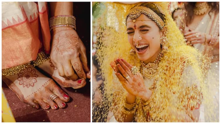 Sobhita Dhulipala Stunning Mehendi Design Was Inspired By Madurai Temple Symbols With Naga Chaitanya Sobhita Dhulipala’s Stunning Mehendi Design Was Inspired By Madurai Temple Symbols: Report