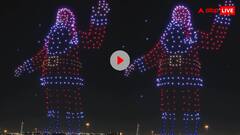 पांच हजार ड्रोन से हवा में बना दिया खूबसूरत सैंटा, वीडियो हो रहा वायरल