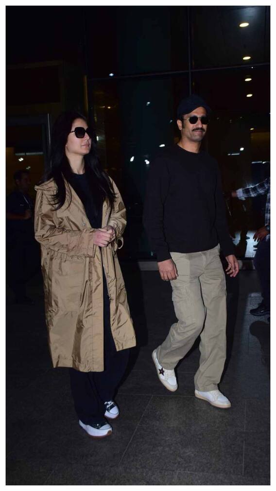 एनिवर्सरी मनाकर मुंबई लौटे कैटरीना और विक्की, एयरपोर्ट पर दिखा कैजुअल लुक