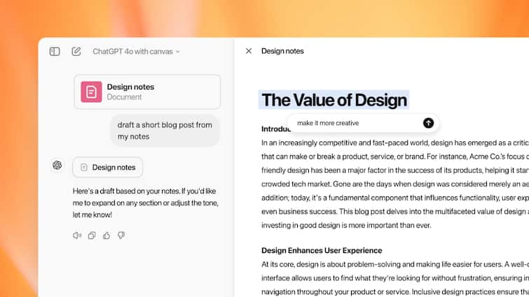 ChatGPT Canvas Released: OpenAI's Tool For Collaborative Writing & Coding, Here's What We Know