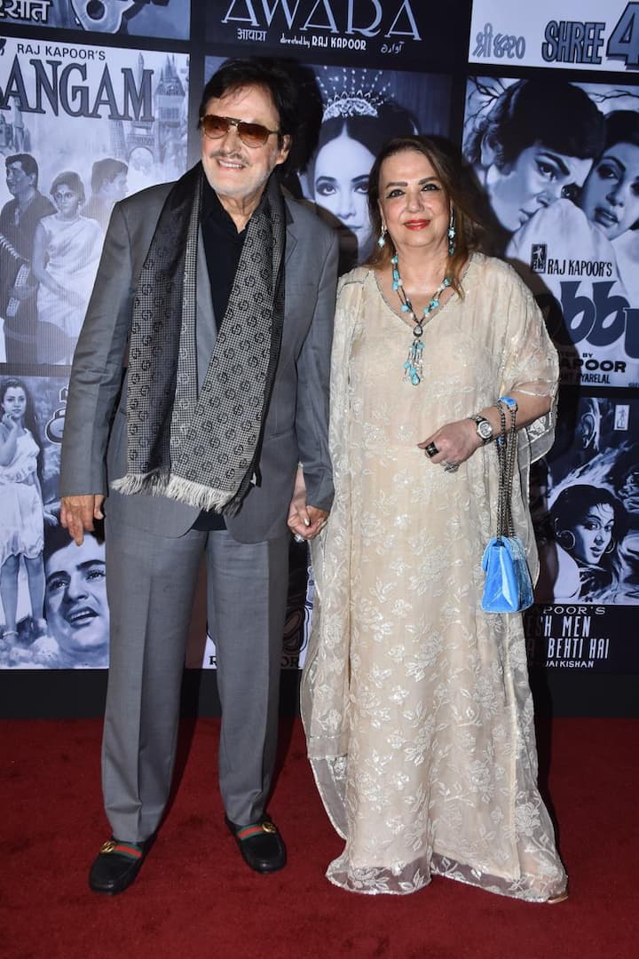 Sanjay Khan attended the event accompanied by his wife.