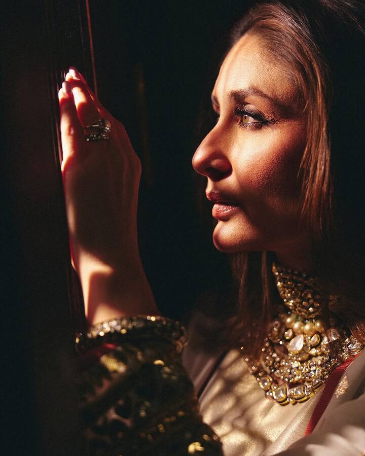 The ensemble included a matching pure cotton silk dupatta with rust piping on all four sides, adding a sophisticated touch to the look.