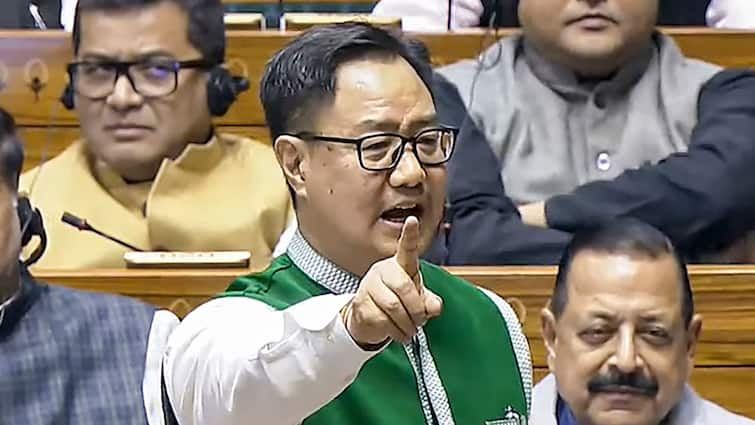 'Apologise To Ambedkar To Lessen Sins': Rijiju Tears Into Congress In Lok Sabha