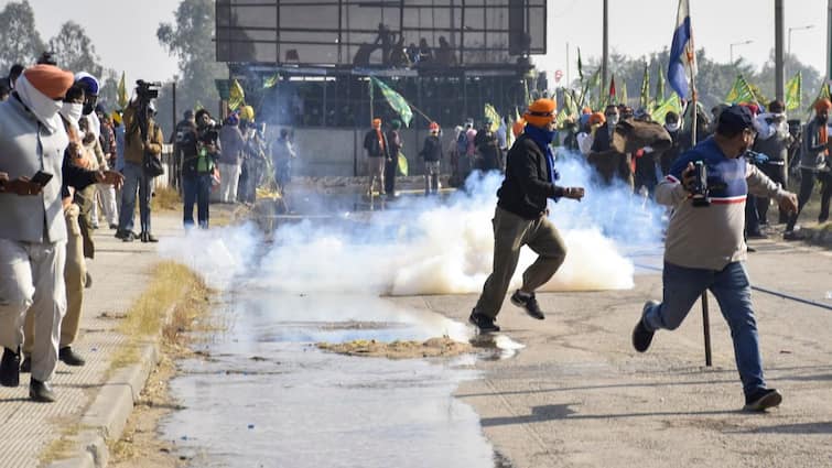 Farmers' Protest: Police Use Water Canons, Tear Gas To Stop Protesters Marching To Delhi — WATCH