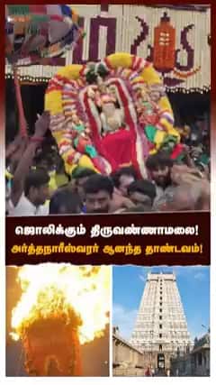 ஜொலிக்கும் திருவண்ணாமலை! அர்த்தநாரீஸ்வரர் ஆனந்த தாண்டவம்!