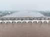 Amaravathi Flood : அமராவதி ஆற்றில் கரைபுரண்டு ஓடும் வெள்ளம்! கழுகு பார்வை காட்சி.