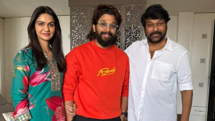 Allu Arjun Pays A Visit To Uncle Chiranjeevi With Wife And Kids After Being Released From Jail