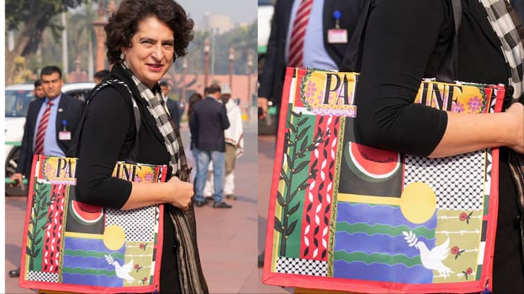 Priyanka Gandhi Carries Bag With 'Palestine' Written On It To Parliament