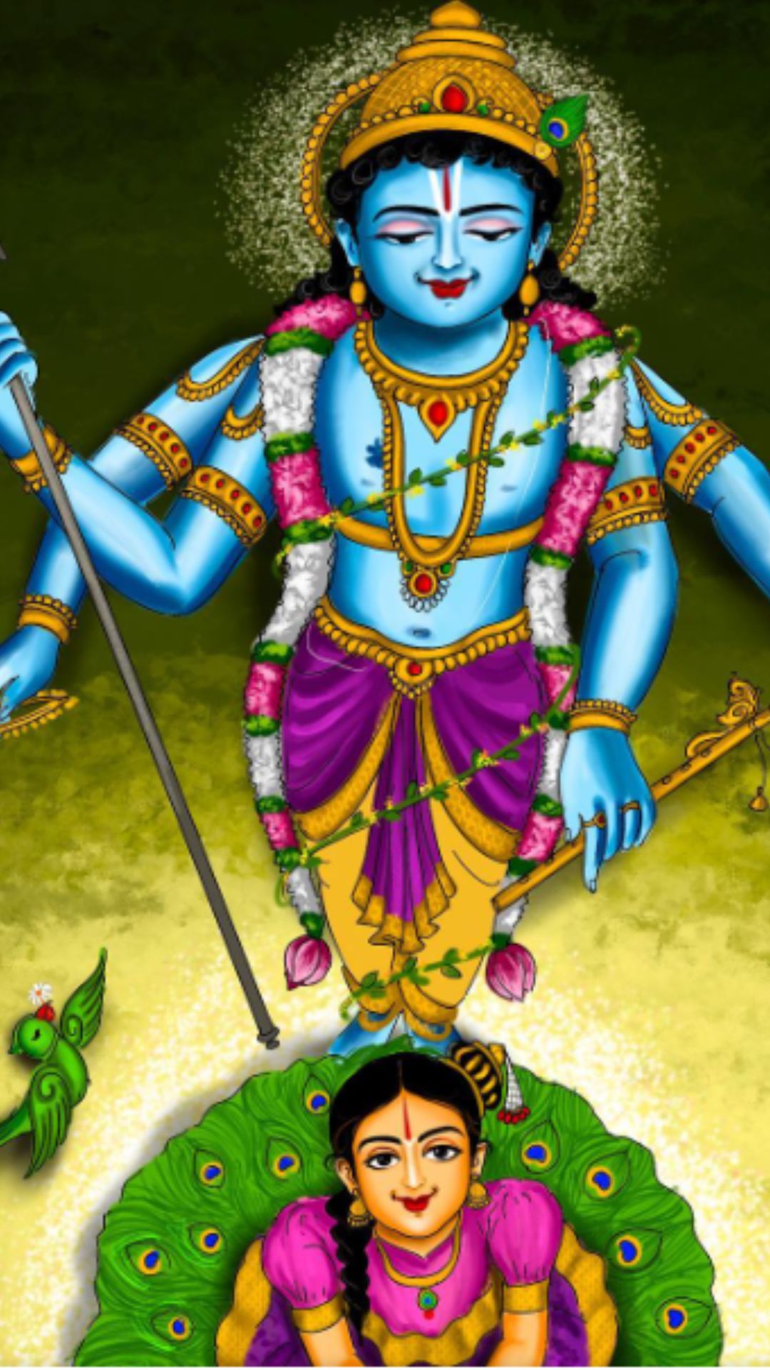 சிறு வயதிலேயே பகவான் கண்ணன் மீது அளவற்ற பக்தியும் தெய்வீக கதையை கேட்டு வளர்ந்தாள்.