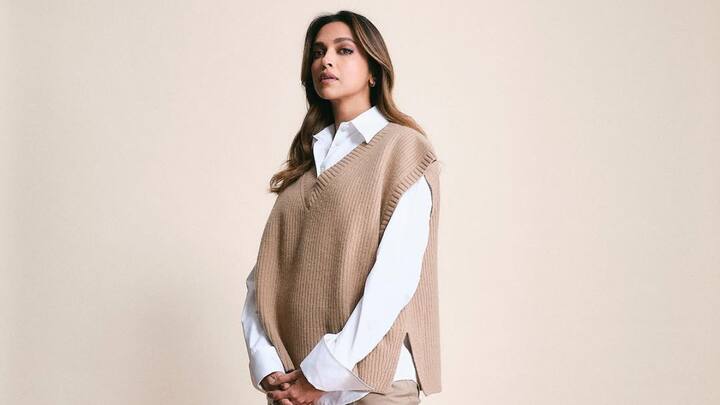 Deepika Padukone avoids the expensive layouts of comfort and fashion through her classical winter wardrobe. She puts on a beautiful white shirt before layering it in matching knitted beige sweaters through beige pants, completing the sophisticated and casual look. (Image source: Instagram/ deepikapadukone)
