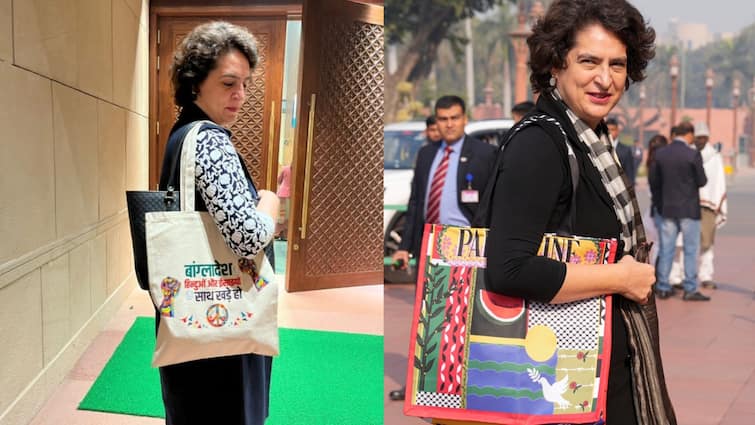 Priyanka Gandhi Ditches Palestine Bag, New Bag Is For 'Bangladesh Hindus And Christians'