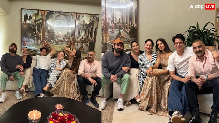 Tamannaah bhatia Party: तमन्ना भाटिया ने अपने घर पर एक पार्टी होस्ट की थी. जिसमें उनके कुछ खास दोस्त शामिल हुए थे. उनकी इस पार्टी की फोटोज सोशल मीडिया पर वायरल हो रही हैं.