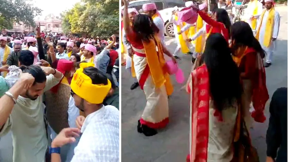 दीक्षांत समारोह के बाद अश्लील और फूहड़ गाने पर डांस करते दिखे बीएचयू के छात्र!