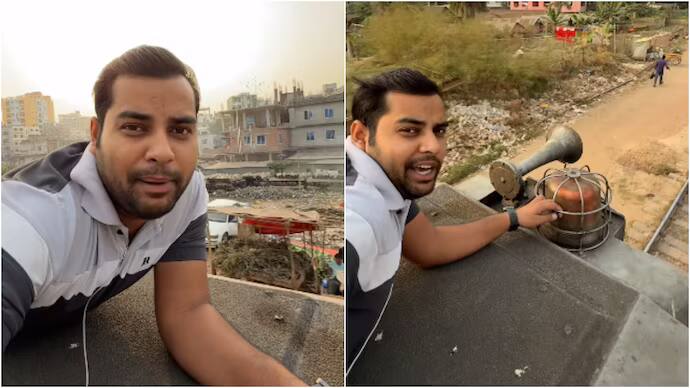 Indian vlogger started making videos by climbing on the roof of a train in Bangladesh goes viral बांग्लादेश में ट्रेन की छत पर चढ़कर वीडियो बनाने लगा इंडियन व्लॉगर, लोगों ने लगा दी क्लास