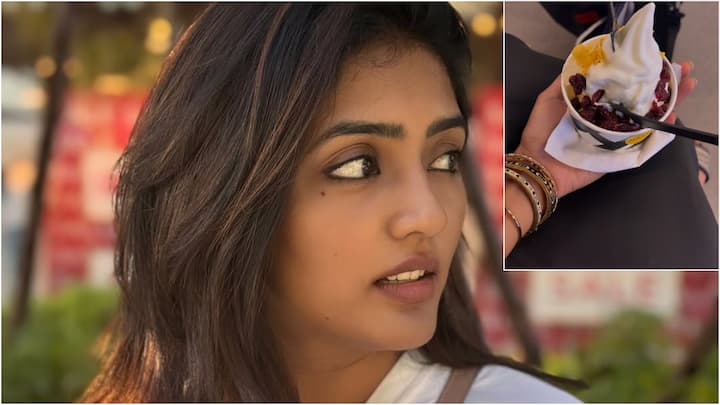 Eesha Rebba Latest Pics: 'వర్షంలో మిర్చి బజ్జీ ఎవరైనా తింటారు. ఐస్ క్రీం తినేవాడు రొమాంటిక్ ఫెలో' అని 'నువ్వే నువ్వే'లో త్రివిక్రమ్ డైలాగ్ రాశారు. ఇప్పుడు దాన్ని మార్చి రాయాలి ఈషా రెబ్బా కోసం!