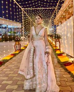 Sonalee Kulkarni : सोनाली कुलकर्णीचा गुलाबी लूक; लेहंगा घालून दिसतेय फारच सुंदर!