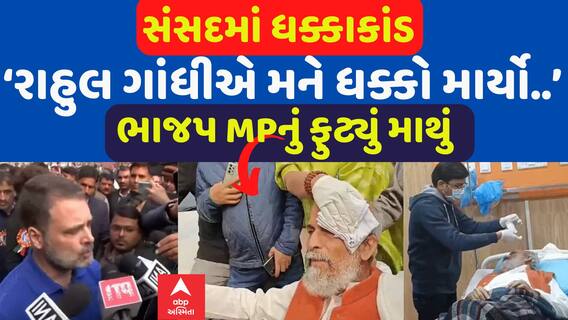 Parliament News :‘રાહુલ ગાંધીએ મને ધક્કો માર્યો..’ ભાજપ MPનું ફુટ્યું માથું; LIVE Updates