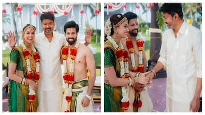 Actor Vijay attend keerthy suresh antony wedding photo viral TVK Vijay: ஃப்ரேம் பாருங்க ஜீ கீர்த்தி சுரேஷை வாழ்த்திய தளபதி விஜய்! ட்ரெண்டாகும் போட்டோ!