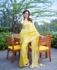 Pragya Jaiswal Looks Graceful In Yellow Saree In Latest Photoshoot; See Pics