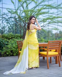 Pragya Jaiswal Looks Graceful In Yellow Saree In Latest Photoshoot; See Pics