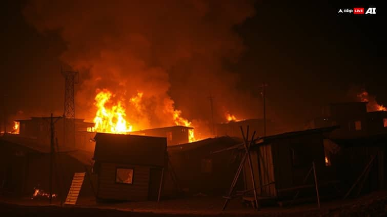 Kolkata: Major Fire Consumes Topsia Slum, Over 200 Huts Reduced to Ashes: VIDEO